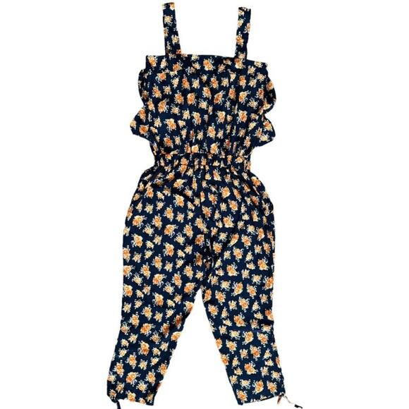 Trendcool Navy Orange Floral Jumpsuit, M - Picture 3 of 5